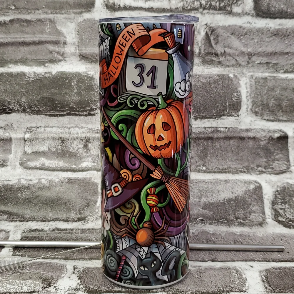 Halloween Favorite Things Stainless Steel Tumbler 20oz Sublimated RTS - Picture 4 of 7